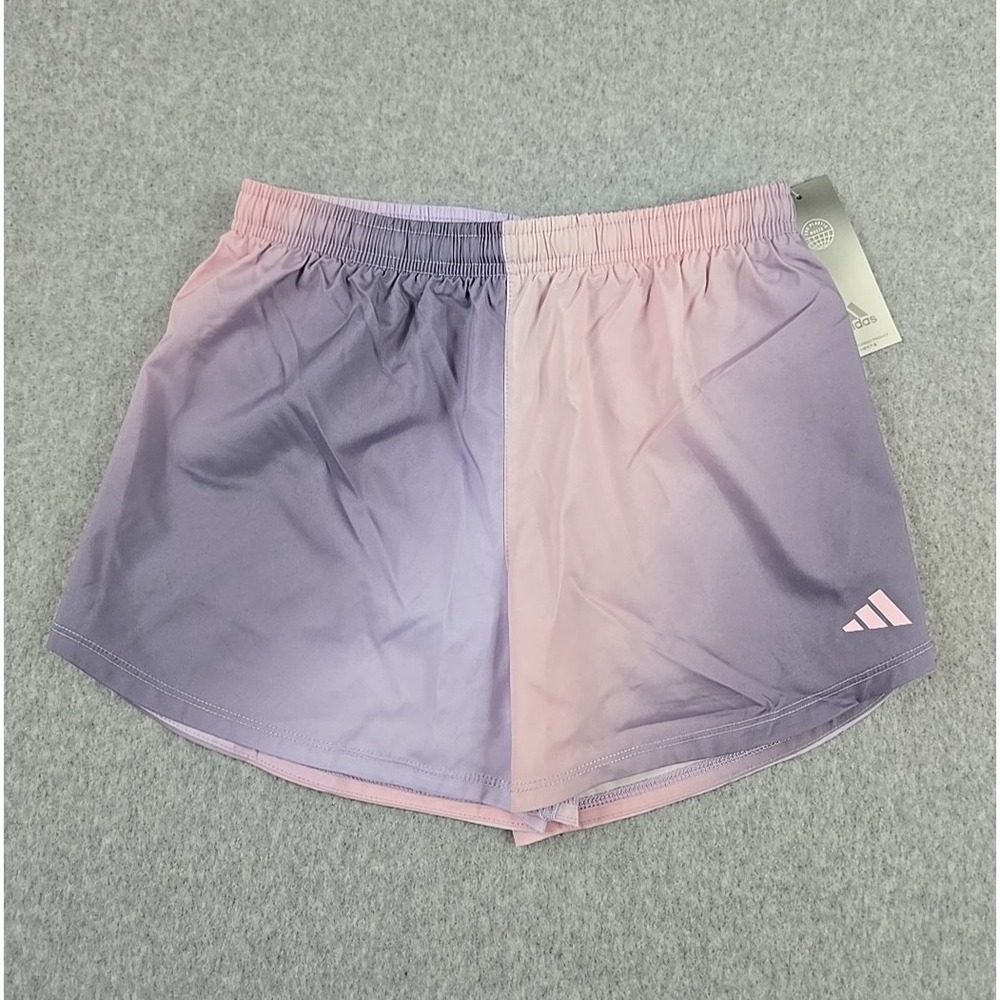 Adidas Running Athletic Shorts Girls Large (14) Lined Ombre Purple NWT